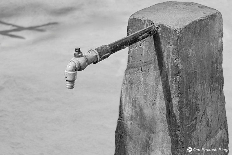 The remains of a broken plastic tap at a recently installed FHTC in Seraikela-Kharsawan district, Jharkhand, India